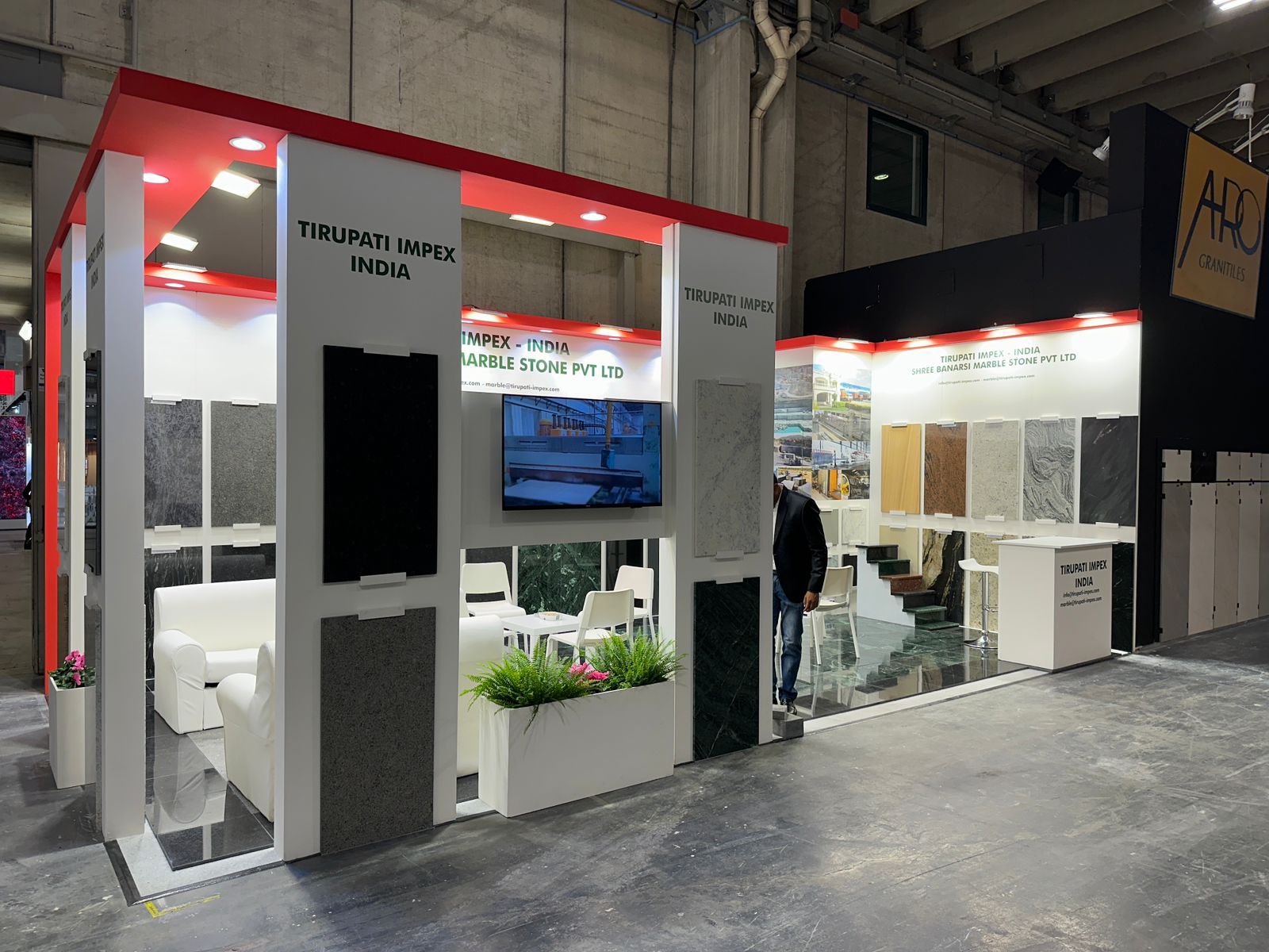 Tirupati Impex meeting industry visitors at a stone fair