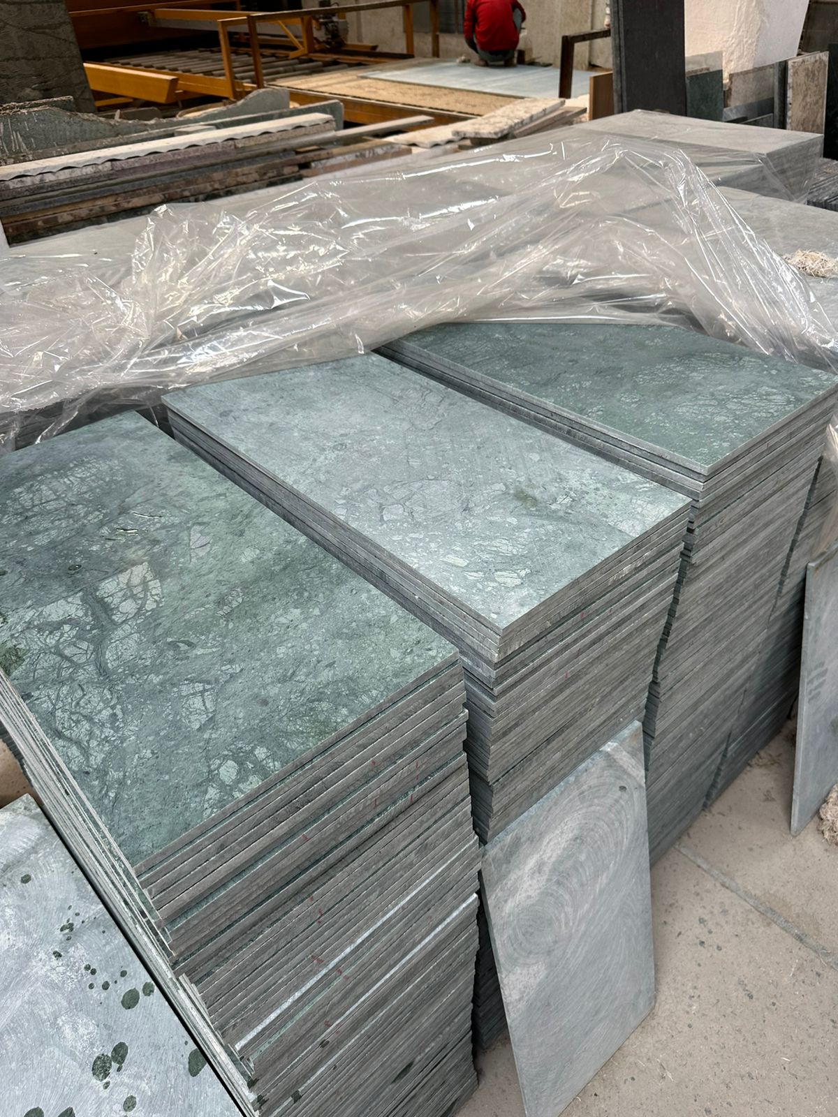 Indian Green Marble slabs prepared for supply